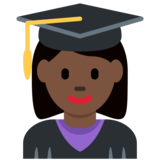 Woman Student: Dark Skin Tone on Twitter Twemoji 11.4