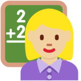 Woman Teacher: Medium-Light Skin Tone on Twitter Twemoji 11.4