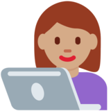 Woman Technologist: Medium Skin Tone on Twitter Twemoji 11.4