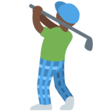 Person Golfing: Dark Skin Tone on Twitter Twemoji 11.4
