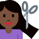 Person Getting Haircut: Dark Skin Tone on Twitter Twemoji 11.4