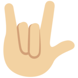 Love-You Gesture: Medium-Light Skin Tone on Twitter Twemoji 11.4
