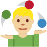 Person Juggling: Medium-Light Skin Tone on Twitter Twemoji 11.4