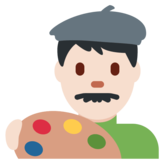Man Artist: Light Skin Tone on Twitter Twemoji 11.4