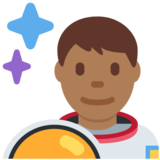 Man Astronaut: Medium-Dark Skin Tone on Twitter Twemoji 11.4
