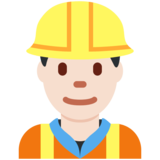 Man Construction Worker: Light Skin Tone on Twitter Twemoji 11.4