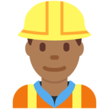 Man Construction Worker: Medium-Dark Skin Tone on Twitter Twemoji 11.4