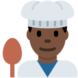 Man Cook: Dark Skin Tone on Twitter Twemoji 11.4