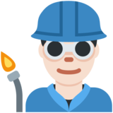 Man Factory Worker: Light Skin Tone on Twitter Twemoji 11.4