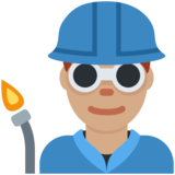 Man Factory Worker: Medium Skin Tone on Twitter Twemoji 11.4