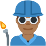 Man Factory Worker: Medium-Dark Skin Tone on Twitter Twemoji 11.4