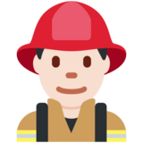 Man Firefighter: Light Skin Tone on Twitter Twemoji 11.4