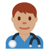 Man Health Worker: Medium Skin Tone on Twitter Twemoji 11.4