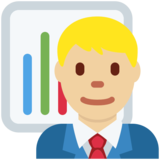 Man Office Worker: Medium-Light Skin Tone on Twitter Twemoji 11.4