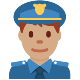Man Police Officer: Medium Skin Tone on Twitter Twemoji 11.4
