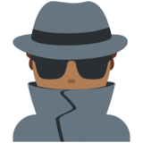 Man Detective: Medium-Dark Skin Tone on Twitter Twemoji 11.4