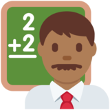 Man Teacher: Medium-Dark Skin Tone on Twitter Twemoji 11.4