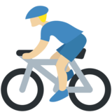 Man Biking: Medium-Light Skin Tone on Twitter Twemoji 11.4