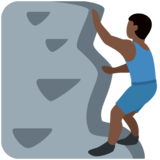 Man Climbing: Dark Skin Tone on Twitter Twemoji 11.4