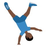 Man Cartwheeling: Dark Skin Tone on Twitter Twemoji 11.4