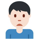 Man Frowning: Light Skin Tone on Twitter Twemoji 11.4