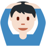 Man Gesturing OK: Light Skin Tone on Twitter Twemoji 11.4