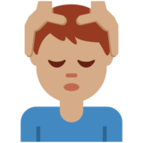 Man Getting Massage: Medium Skin Tone on Twitter Twemoji 11.4