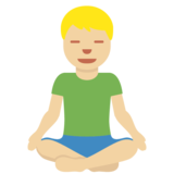 Man in Lotus Position: Medium-Light Skin Tone on Twitter Twemoji 11.4