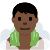 Man in Steamy Room: Dark Skin Tone on Twitter Twemoji 11.4