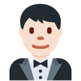 Man in Tuxedo: Light Skin Tone on Twitter Twemoji 11.4
