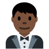 Person in Tuxedo: Dark Skin Tone on Twitter Twemoji 11.4