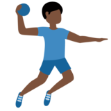 Man Playing Handball: Dark Skin Tone on Twitter Twemoji 11.4
