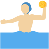 Man Playing Water Polo: Medium-Light Skin Tone on Twitter Twemoji 11.4