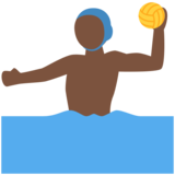Man Playing Water Polo: Dark Skin Tone on Twitter Twemoji 11.4
