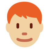 Man: Medium-Light Skin Tone, Red Hair on Twitter Twemoji 11.4