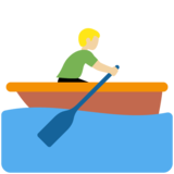 Man Rowing Boat: Medium-Light Skin Tone on Twitter Twemoji 11.4