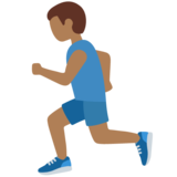Man Running: Medium-Dark Skin Tone on Twitter Twemoji 11.4