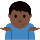 Man Shrugging: Dark Skin Tone on Twitter Twemoji 11.4