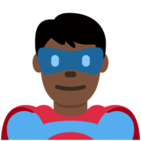 Man Superhero: Dark Skin Tone on Twitter Twemoji 11.4