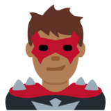 Man Supervillain: Medium-Dark Skin Tone on Twitter Twemoji 11.4