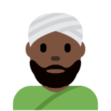 Man Wearing Turban: Dark Skin Tone on Twitter Twemoji 11.4