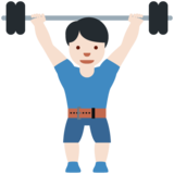 Man Lifting Weights: Light Skin Tone on Twitter Twemoji 11.4
