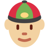 Person with Skullcap: Medium-Light Skin Tone on Twitter Twemoji 11.4