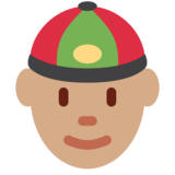 Person with Skullcap: Medium Skin Tone on Twitter Twemoji 11.4