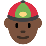 Person with Skullcap: Dark Skin Tone on Twitter Twemoji 11.4