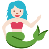 Mermaid: Light Skin Tone on Twitter Twemoji 11.4