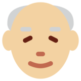 Old Man: Medium-Light Skin Tone on Twitter Twemoji 11.4