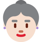 Old Woman: Light Skin Tone on Twitter Twemoji 11.4