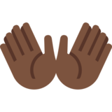 Open Hands: Dark Skin Tone on Twitter Twemoji 11.4