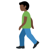 Person Walking: Dark Skin Tone on Twitter Twemoji 11.4